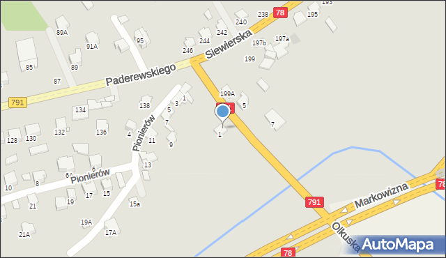 Zawiercie, Olkuska, 2, mapa Zawiercie