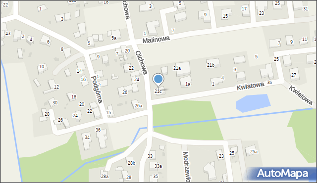 Żernica, Olchowa, 21c, mapa Żernica