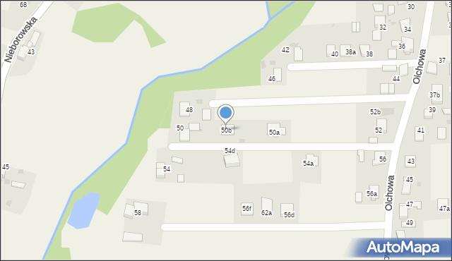 Żernica, Olchowa, 50b, mapa Żernica