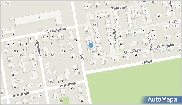 Zielonka, Olimpijska, 23, mapa Zielonka