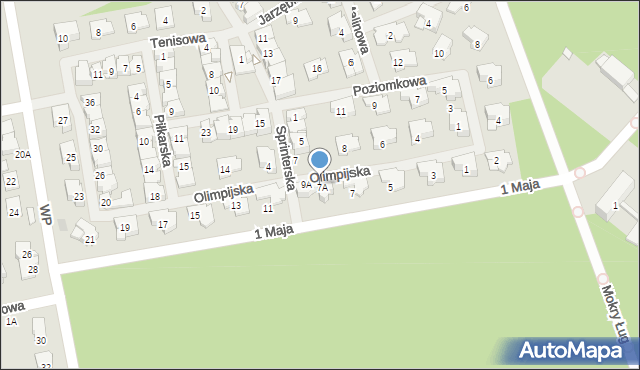 Zielonka, Olimpijska, 9, mapa Zielonka