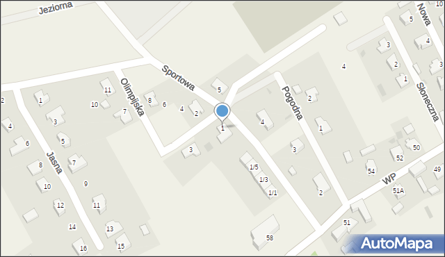 Zwierzyn, Olimpijska, 1, mapa Zwierzyn