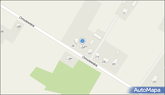 Białobrzeg Bliższy, Omulewska, 114, mapa Białobrzeg Bliższy