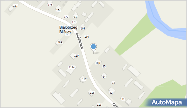 Białobrzeg Bliższy, Omulewska, 162, mapa Białobrzeg Bliższy