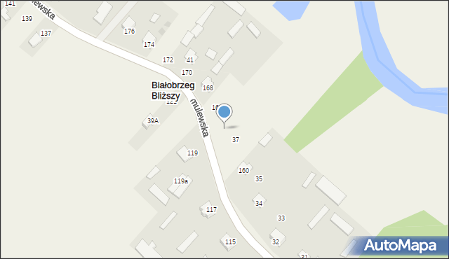 Białobrzeg Bliższy, Omulewska, 164, mapa Białobrzeg Bliższy