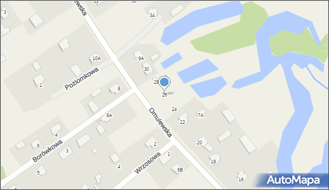 Białobrzeg Bliższy, Omulewska, 26, mapa Białobrzeg Bliższy