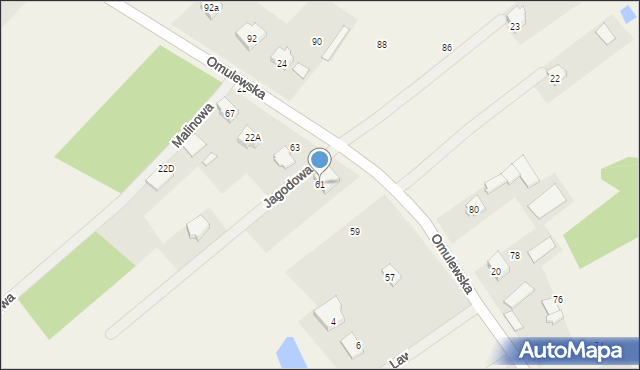 Białobrzeg Bliższy, Omulewska, 61, mapa Białobrzeg Bliższy