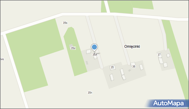 Omięciny, Omięciny, 35A, mapa Omięciny