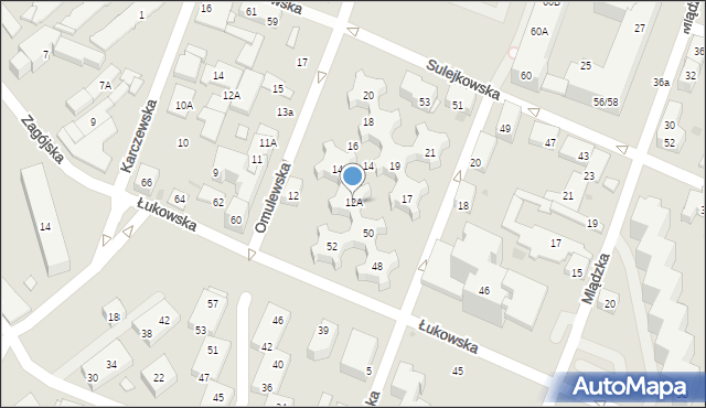 Warszawa, Omulewska, 12A, mapa Warszawy