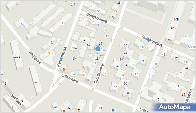 Warszawa, Omulewska, 13, mapa Warszawy