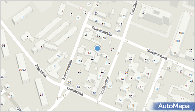 Warszawa, Omulewska, 15A, mapa Warszawy
