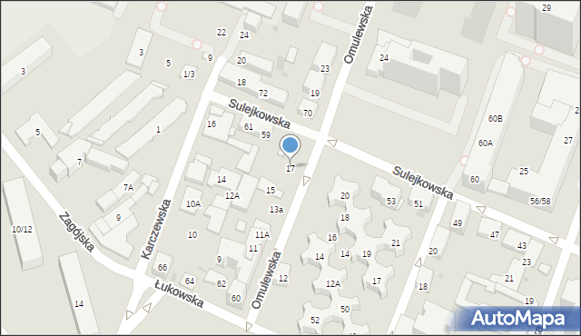 Warszawa, Omulewska, 17, mapa Warszawy