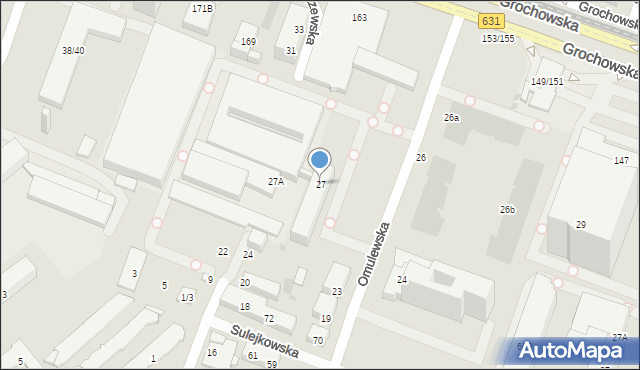 Warszawa, Omulewska, 27, mapa Warszawy
