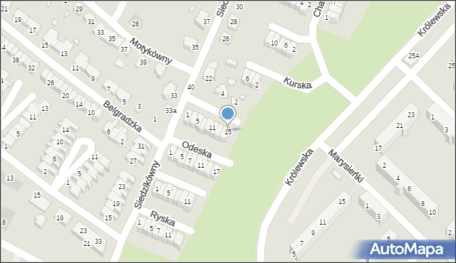 Wrocław, Omska, 15, mapa Wrocławia