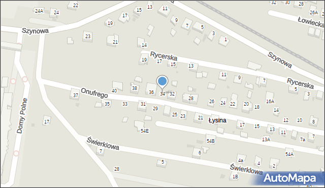 Bieruń, Onufrego, 34, mapa Bieruń