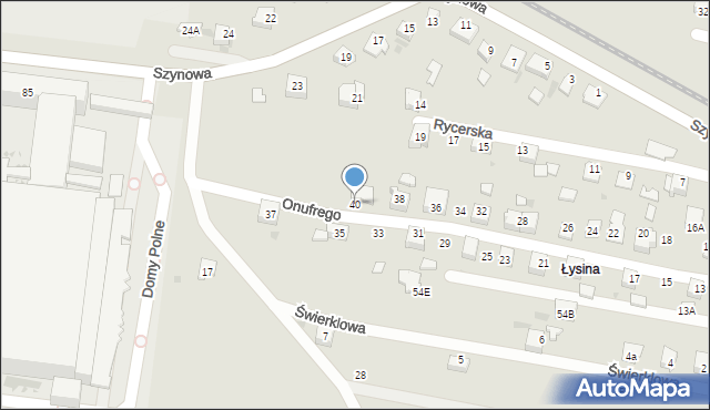 Bieruń, Onufrego, 40, mapa Bieruń