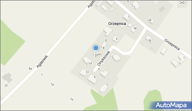 Grzepnica, Onyksowa, 10, mapa Grzepnica