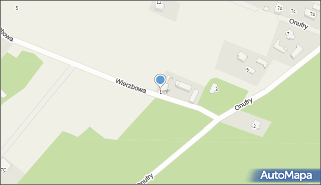 Kobyla Góra, Onufry, 1, mapa Kobyla Góra