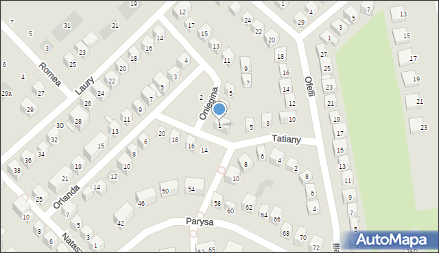 Lublin, Oniegina, 1, mapa Lublina