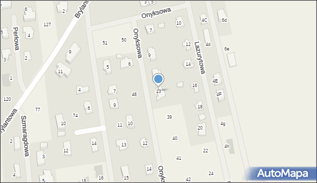 Ludwikowo, Onyksowa, 13, mapa Ludwikowo