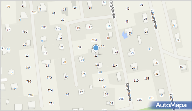 Ludwikowo, Onyksowa, 22, mapa Ludwikowo