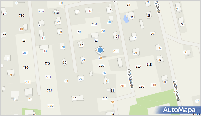 Ludwikowo, Onyksowa, 28, mapa Ludwikowo