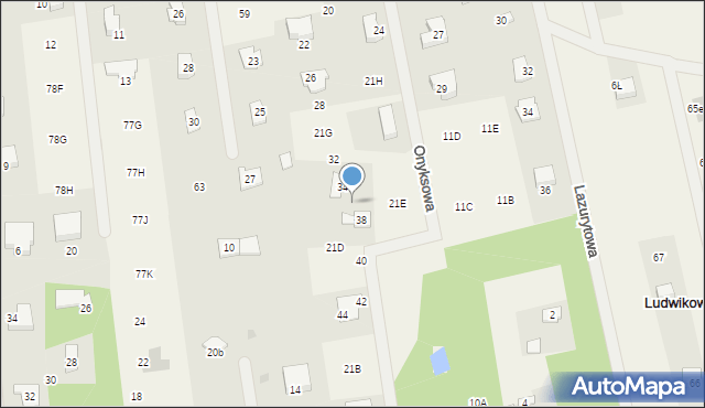 Ludwikowo, Onyksowa, 36, mapa Ludwikowo