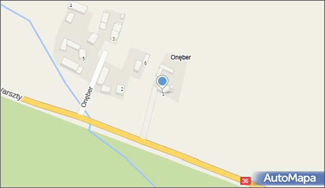 Onęber, Onęber, 1, mapa Onęber