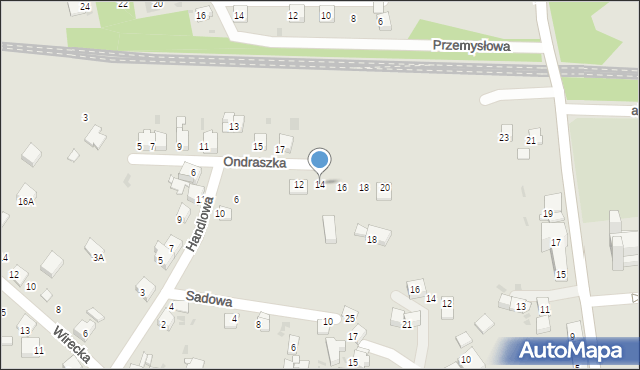 Ruda Śląska, Ondraszka, 14, mapa Rudy Śląskiej