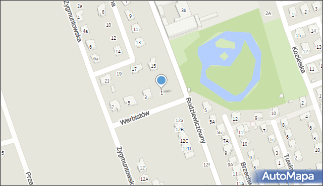 Nysa, oo. Werbistów, 1, mapa Nysy