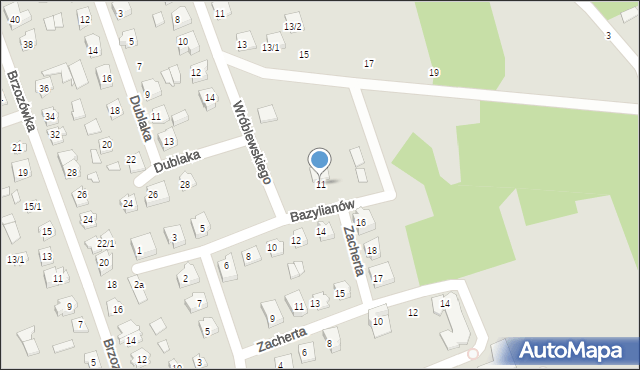 Supraśl, oo. Bazylianów, 11, mapa Supraśl
