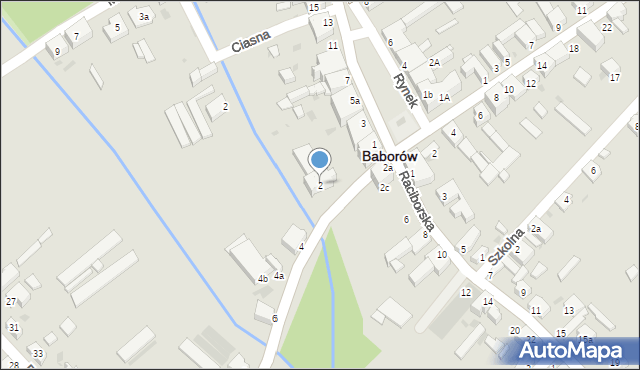 Baborów, Opawska, 2, mapa Baborów