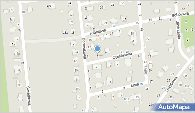 Biała Podlaska, Opieńkowa, 2, mapa Białej Podlaskiej