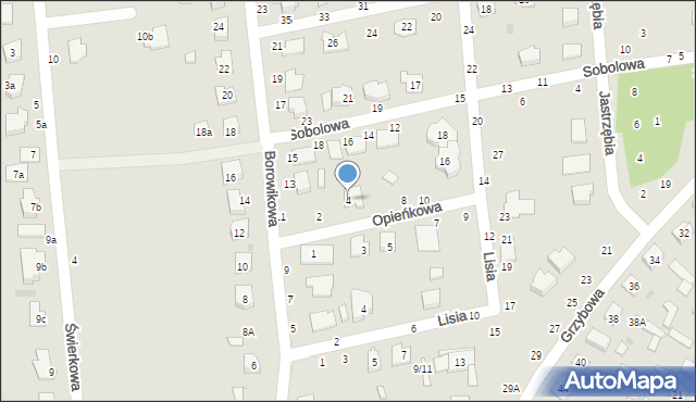Biała Podlaska, Opieńkowa, 4, mapa Białej Podlaskiej
