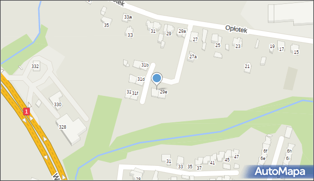 Bielsko-Biała, Opłotek, 29f, mapa Bielsko-Białej