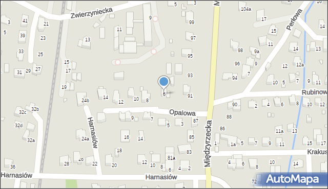 Bielsko-Biała, Opalowa, 6, mapa Bielsko-Białej