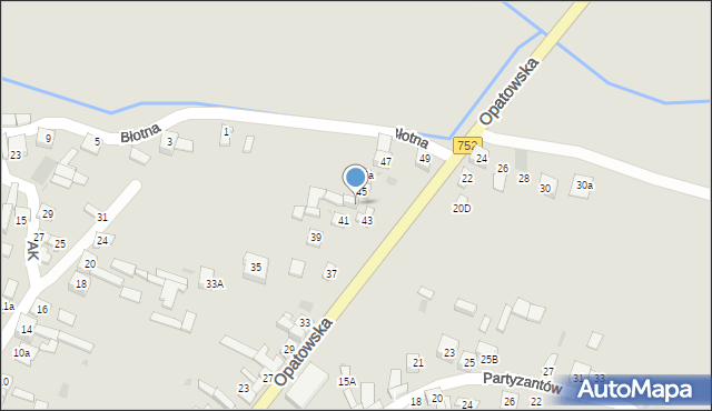 Bodzentyn, Opatowska, 43A, mapa Bodzentyn
