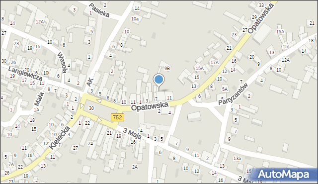 Bodzentyn, Opatowska, 9a, mapa Bodzentyn