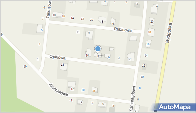 Bolechowo-Osiedle, Opalowa, 8, mapa Bolechowo-Osiedle