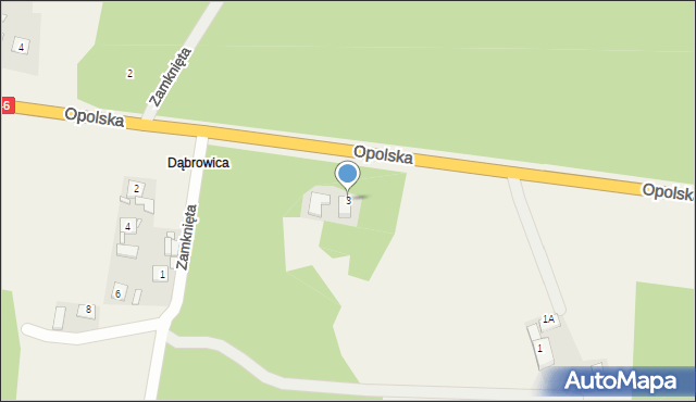 Dąbrowica, Opolska, 3, mapa Dąbrowica