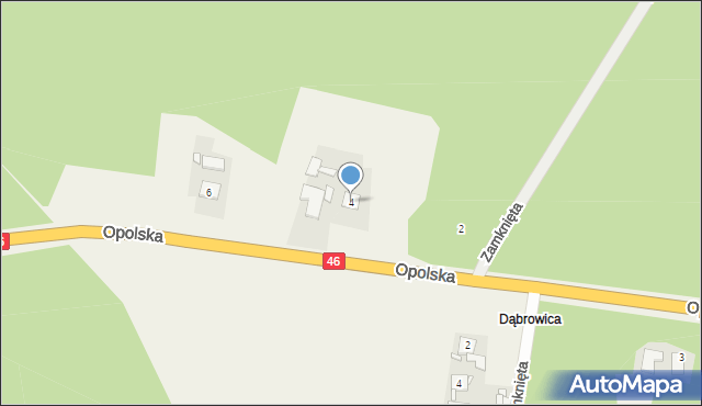 Dąbrowica, Opolska, 4, mapa Dąbrowica