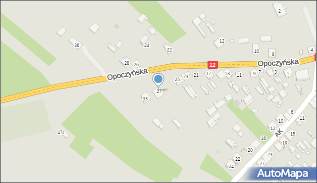 Gielniów, Opoczyńska, 27, mapa Gielniów