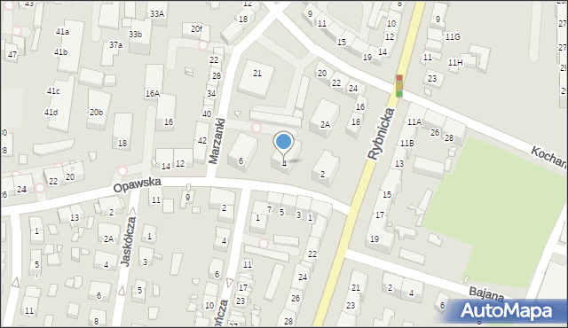 Gliwice, Opawska, 4, mapa Gliwic