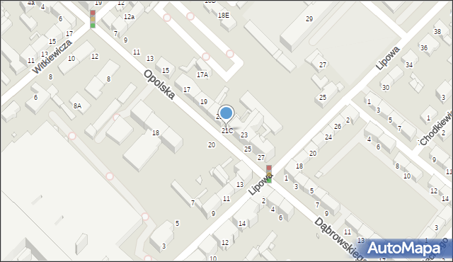 Gliwice, Opolska, 21C, mapa Gliwic