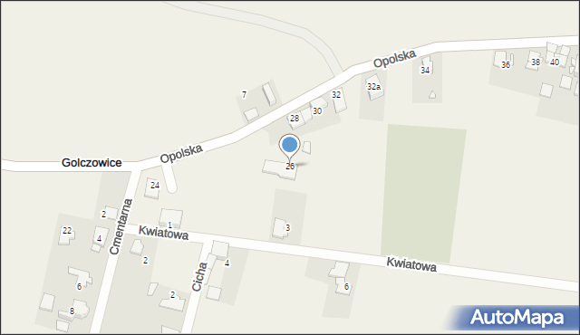 Golczowice, Opolska, 26, mapa Golczowice