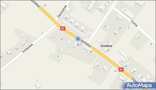 Groblice, Opolska, 16, mapa Groblice