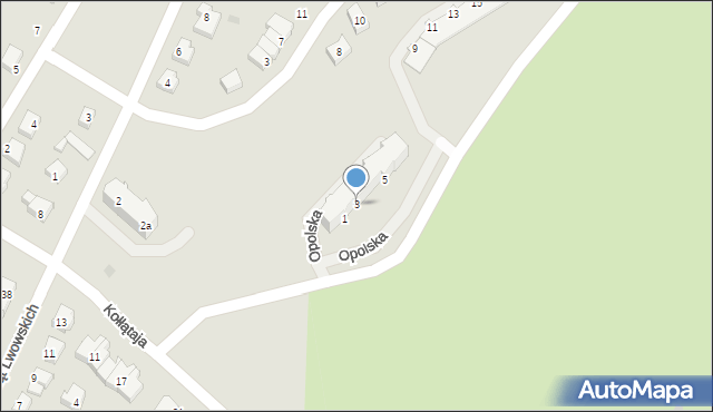 Gryfino, Opolska, 3, mapa Gryfino