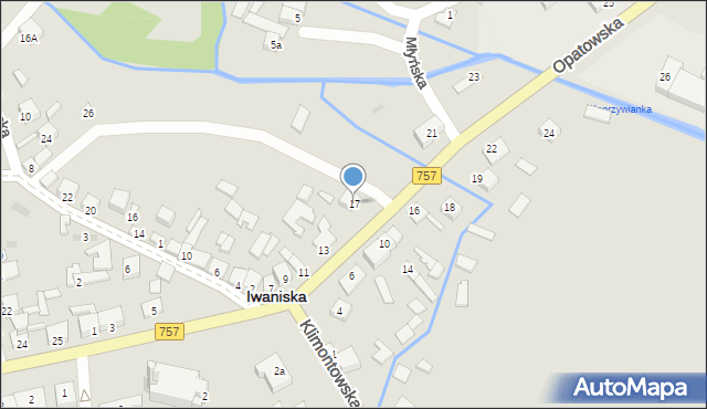 Iwaniska, Opatowska, 17, mapa Iwaniska