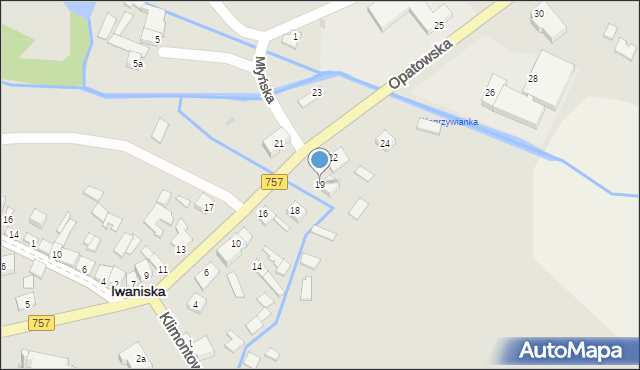 Iwaniska, Opatowska, 19, mapa Iwaniska