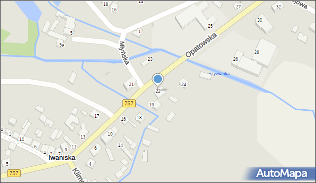 Iwaniska, Opatowska, 22, mapa Iwaniska